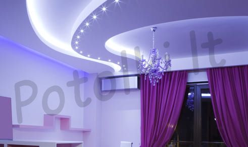 Многоуровневые натяжные потолки Вильнюс фото2